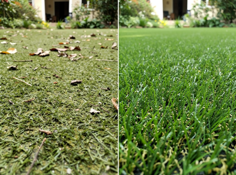 Avant après traitement à la brosse nettoyante