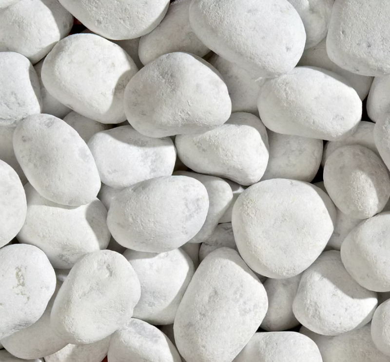 Galets blancs pour aménagement paysager